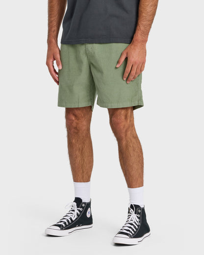 Taxer Cord 18" Elastic Waist Shorts - Lily Pad