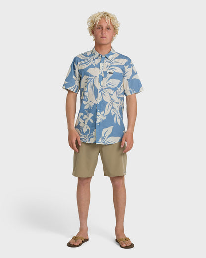 Kailua Classic Printed Short Sleeve Shirt - Riviera