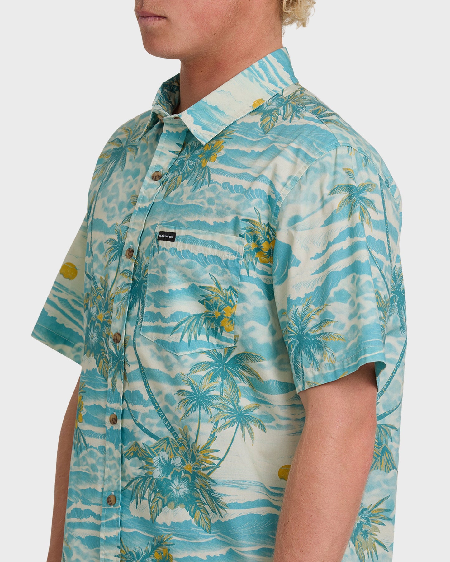 Sundown Stretch Classic Short Sleeve Shirt - Aqua