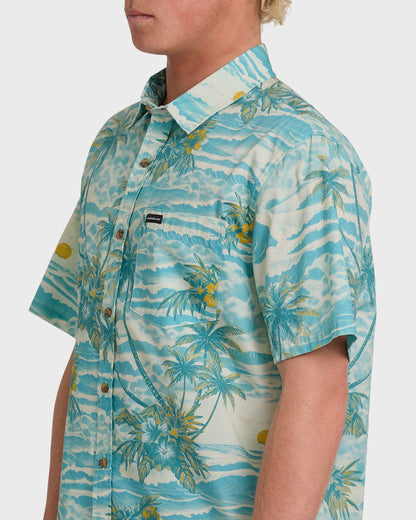 Sundown Stretch Classic Short Sleeve Shirt - Aqua