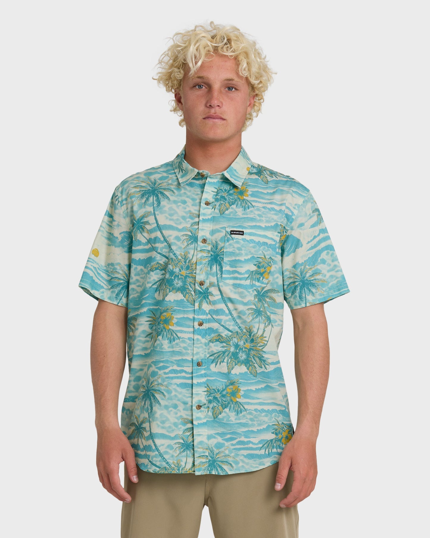 Sundown Stretch Classic Short Sleeve Shirt - Aqua