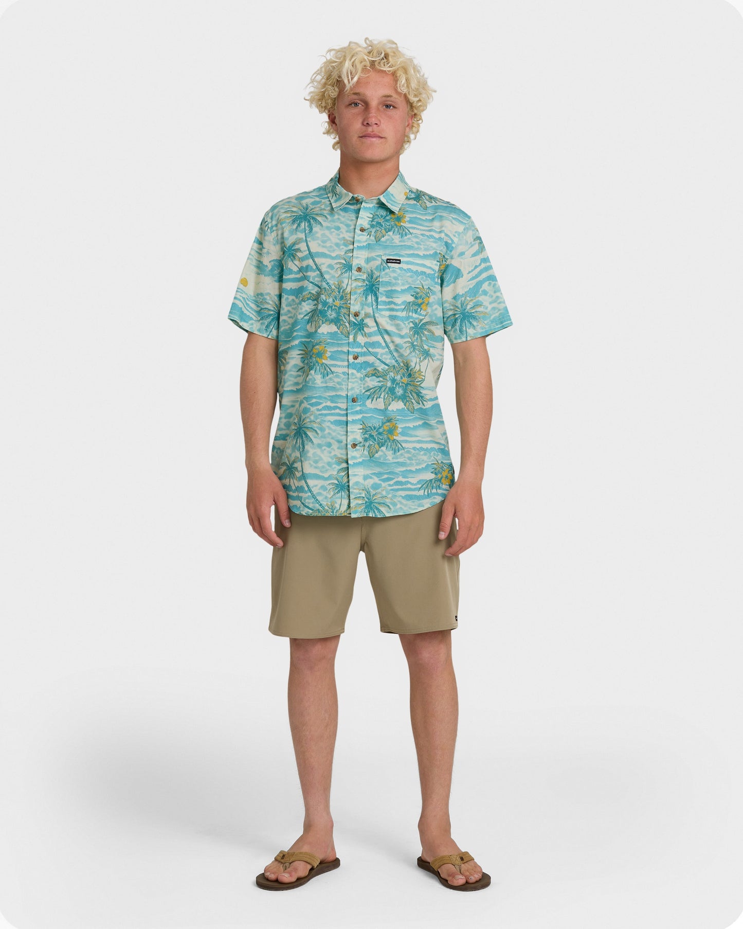 Sundown Stretch Classic Short Sleeve Shirt - Aqua