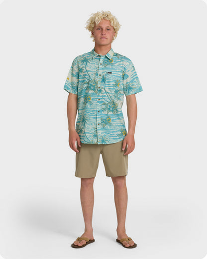 Sundown Stretch Classic Short Sleeve Shirt - Aqua