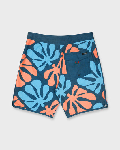 SurfSilk Sol Tiles Scallop 19" Boardshorts - Dark Denim