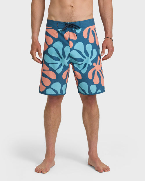 SurfSilk Sol Tiles Scallop 19" Boardshorts - Dark Denim