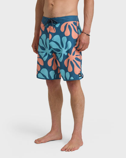 SurfSilk Sol Tiles Scallop 19" Boardshorts - Dark Denim
