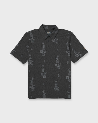 Waterman Mystic Fin UPF 50 Short Sleeve Jersey Polo Shirt - Phantom