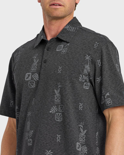 Waterman Mystic Fin UPF 50 Short Sleeve Jersey Polo Shirt - Phantom