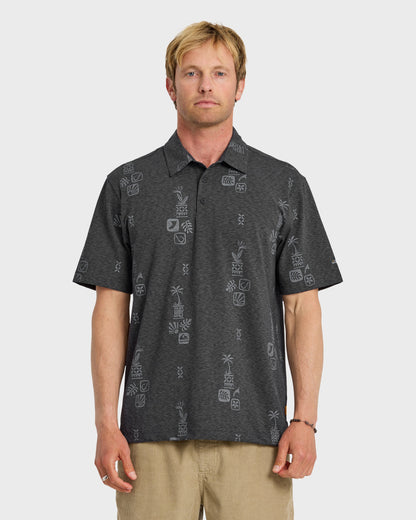 Waterman Mystic Fin UPF 50 Short Sleeve Jersey Polo Shirt - Phantom