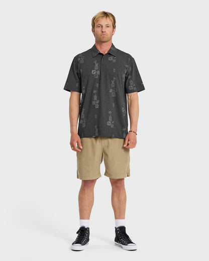 Waterman Mystic Fin UPF 50 Short Sleeve Jersey Polo Shirt - Phantom