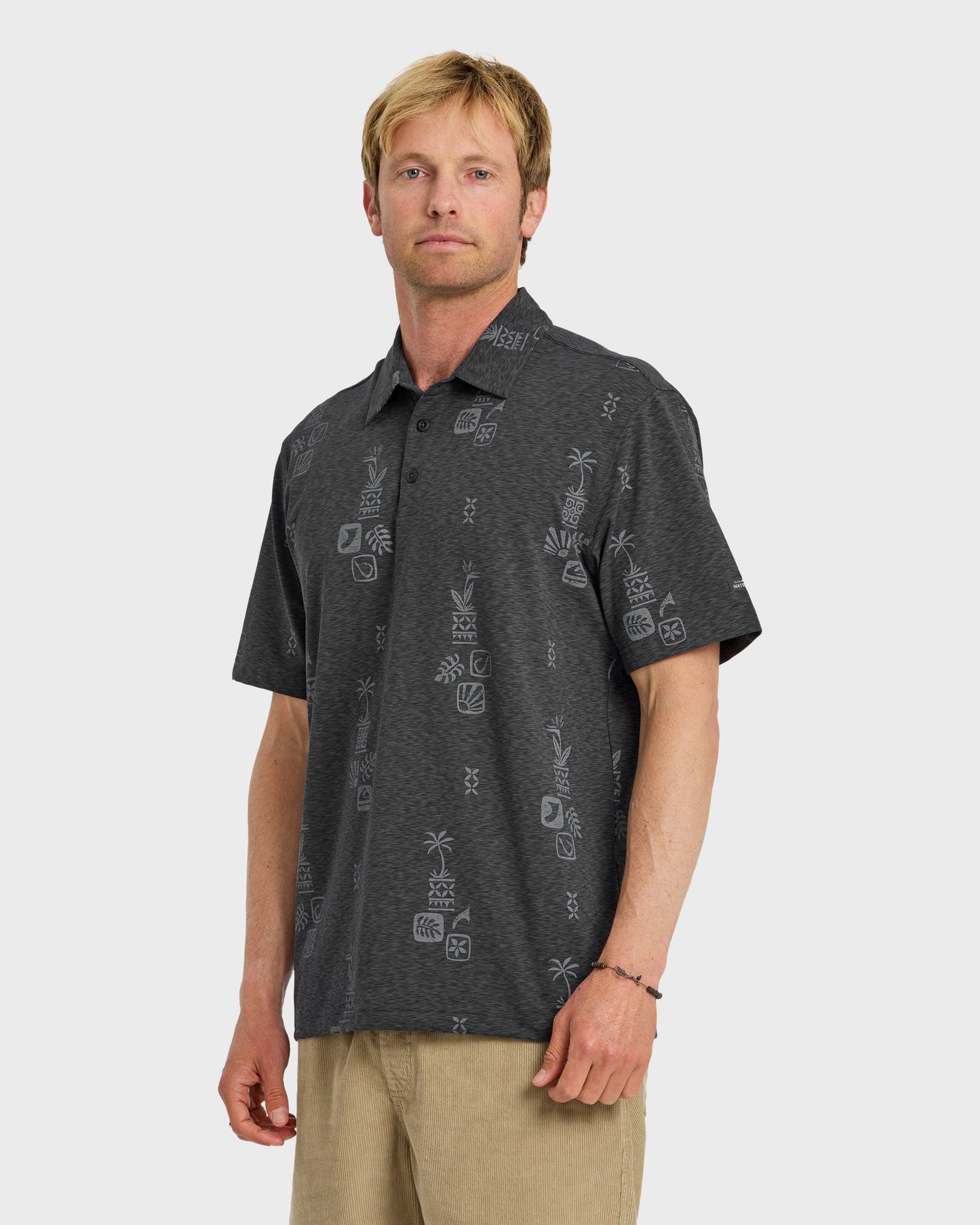 Waterman Mystic Fin UPF 50 Short Sleeve Jersey Polo Shirt - Phantom