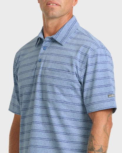 Waterman Shank UPF 50 Short Sleeve Jersey Polo - Riviera