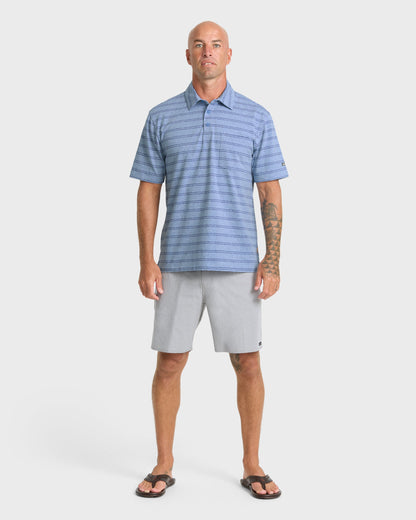Waterman Shank UPF 50 Short Sleeve Jersey Polo - Riviera