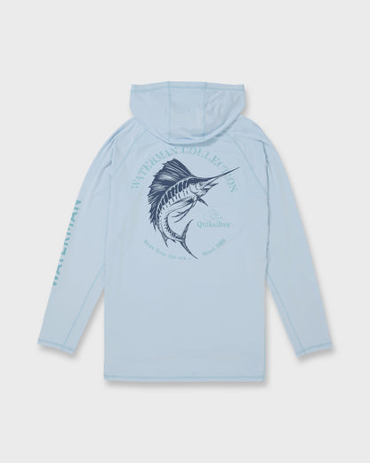 Waterman Marley Hooded Long Sleeve UPF 50 Surf Shirt - Skyway