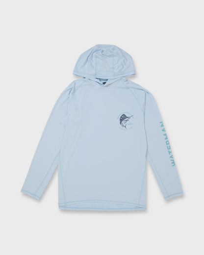 Waterman Marley Hooded Long Sleeve UPF 50 Surf Shirt - Skyway