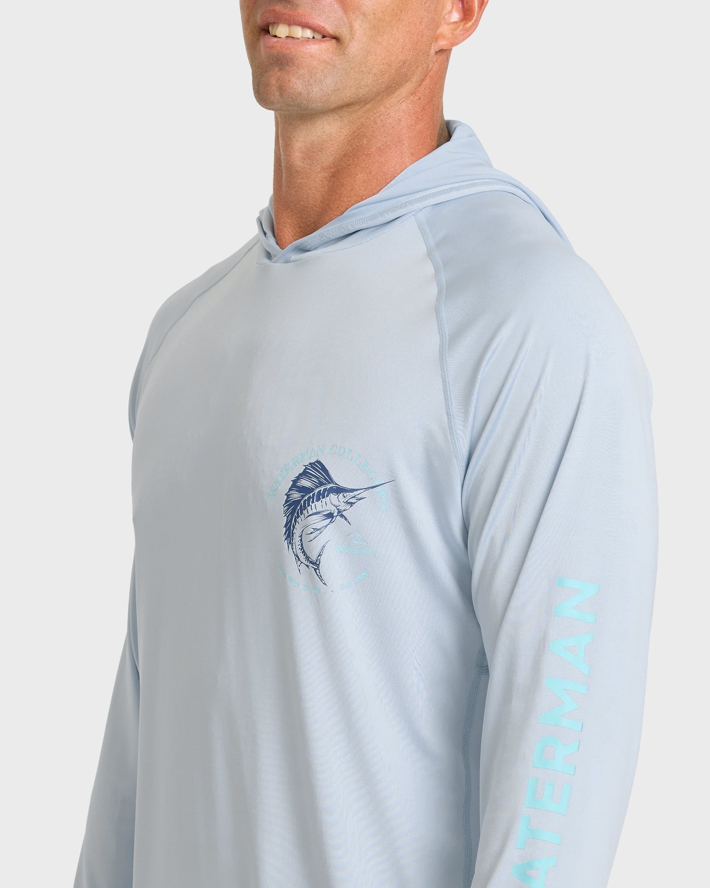 Waterman Marley Hooded Long Sleeve UPF 50 Surf Shirt - Skyway