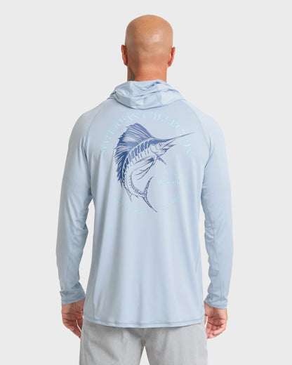 Waterman Marley Hooded Long Sleeve UPF 50 Surf Shirt - Skyway