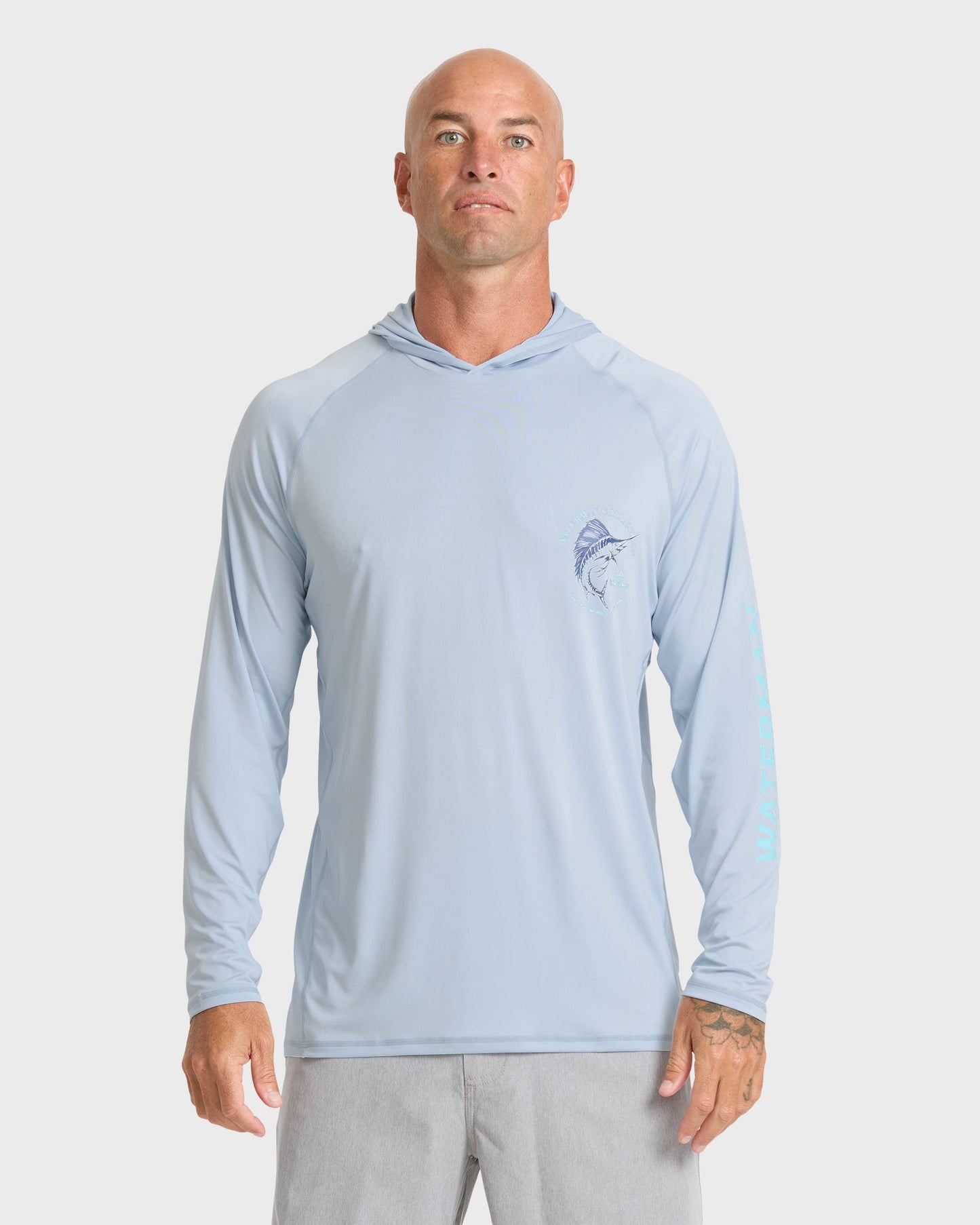 Waterman Marley Hooded Long Sleeve UPF 50 Surf Shirt - Skyway