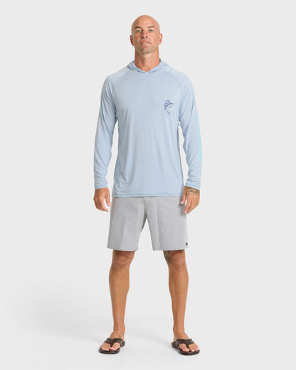Waterman Marley Hooded Long Sleeve UPF 50 Surf Shirt - Skyway