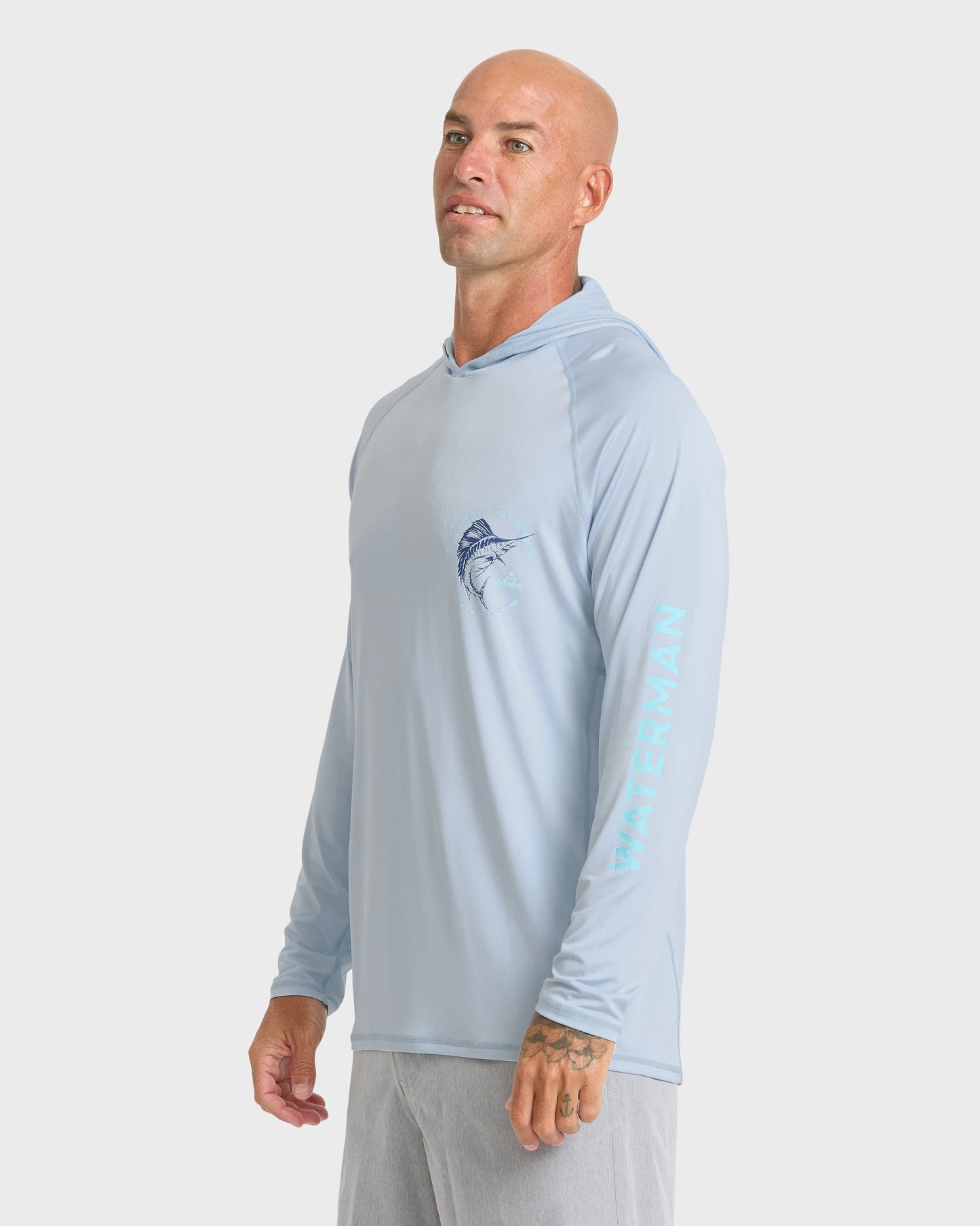 Waterman Marley Hooded Long Sleeve UPF 50 Surf Shirt - Skyway
