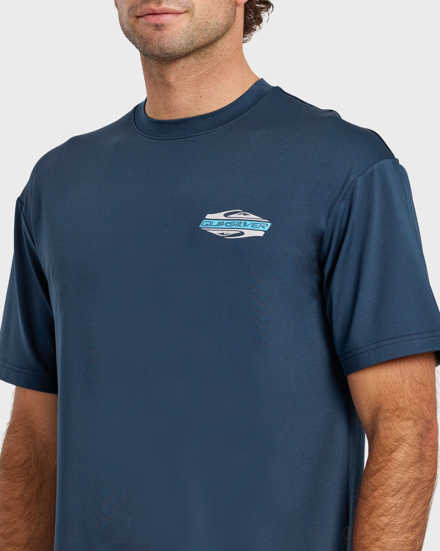Everyday Graphic UPF 50 Hooded Short Sleeve Surf Shirt - Dark Denim