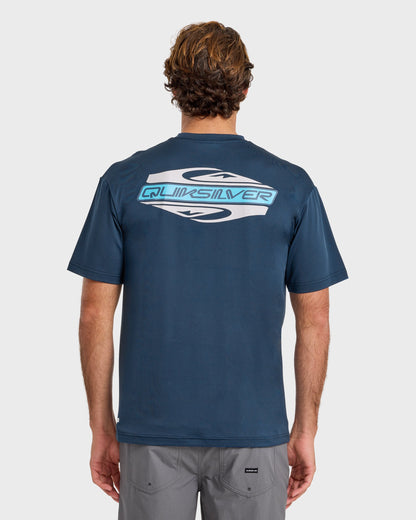 Everyday Graphic UPF 50 Hooded Short Sleeve Surf Shirt - Dark Denim