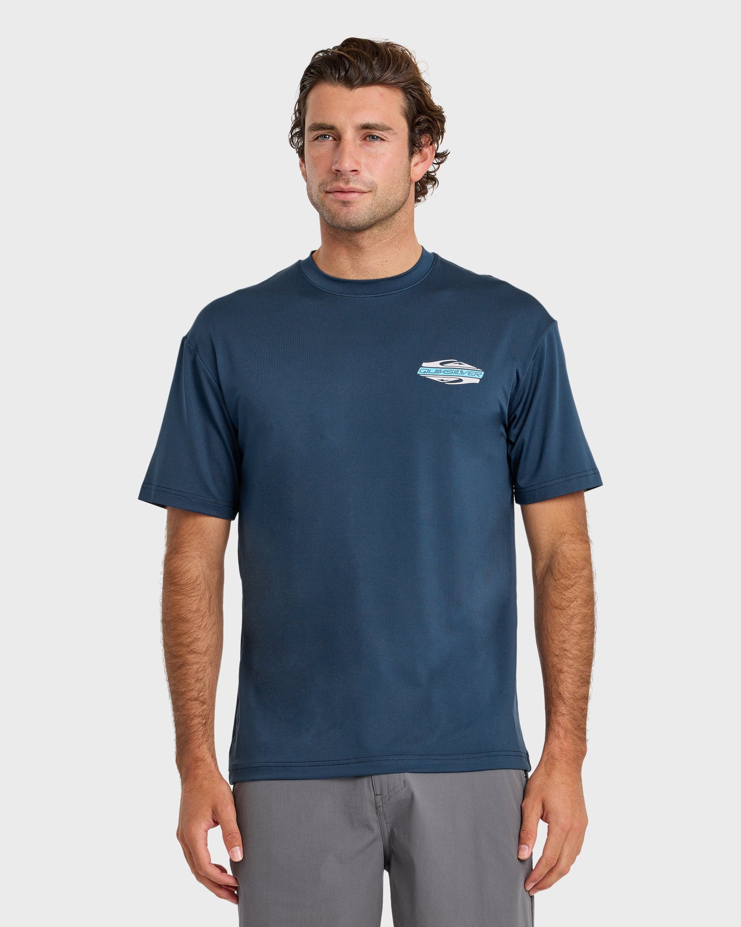 Everyday Graphic UPF 50 Hooded Short Sleeve Surf Shirt - Dark Denim