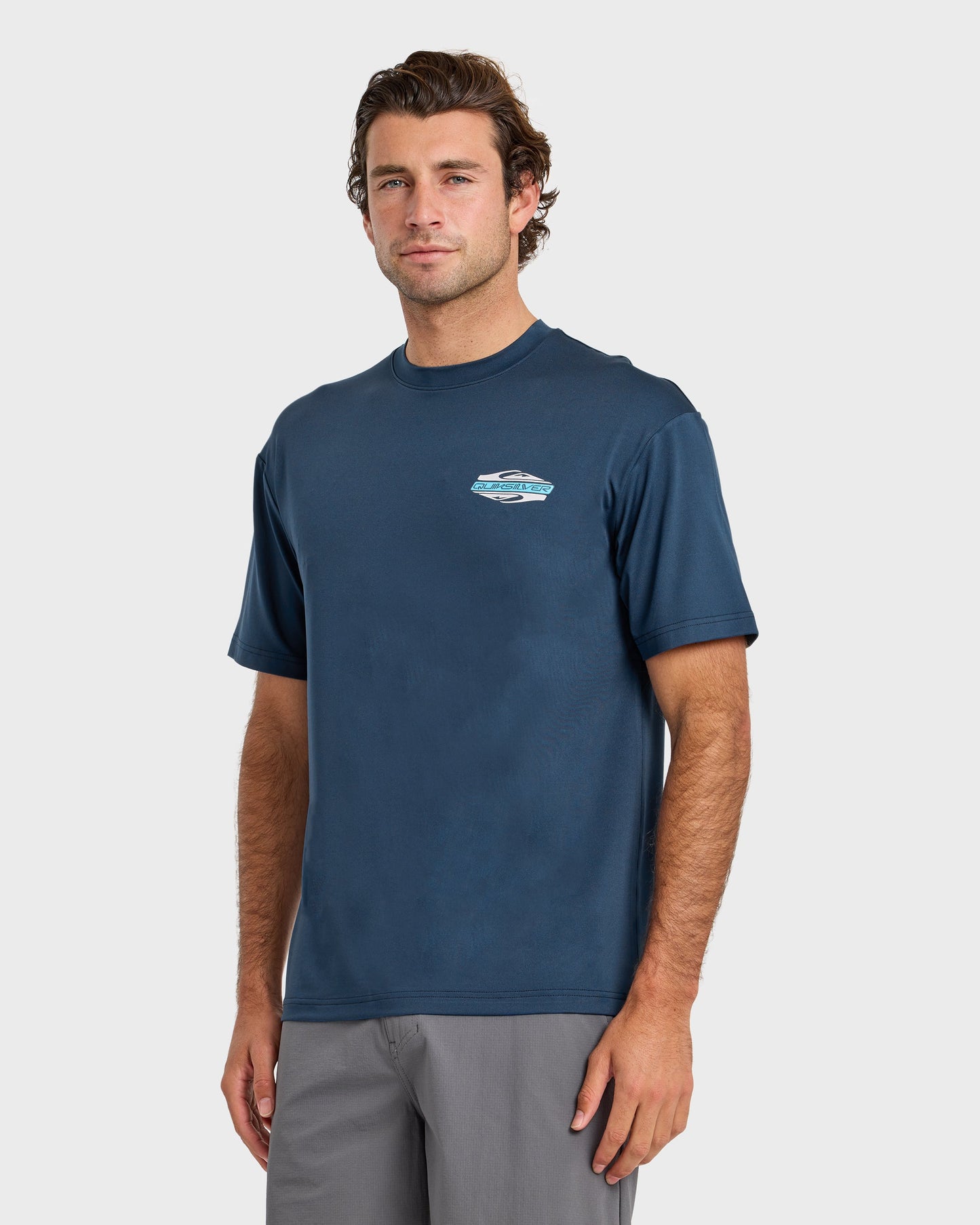 Everyday Graphic UPF 50 Hooded Short Sleeve Surf Shirt - Dark Denim