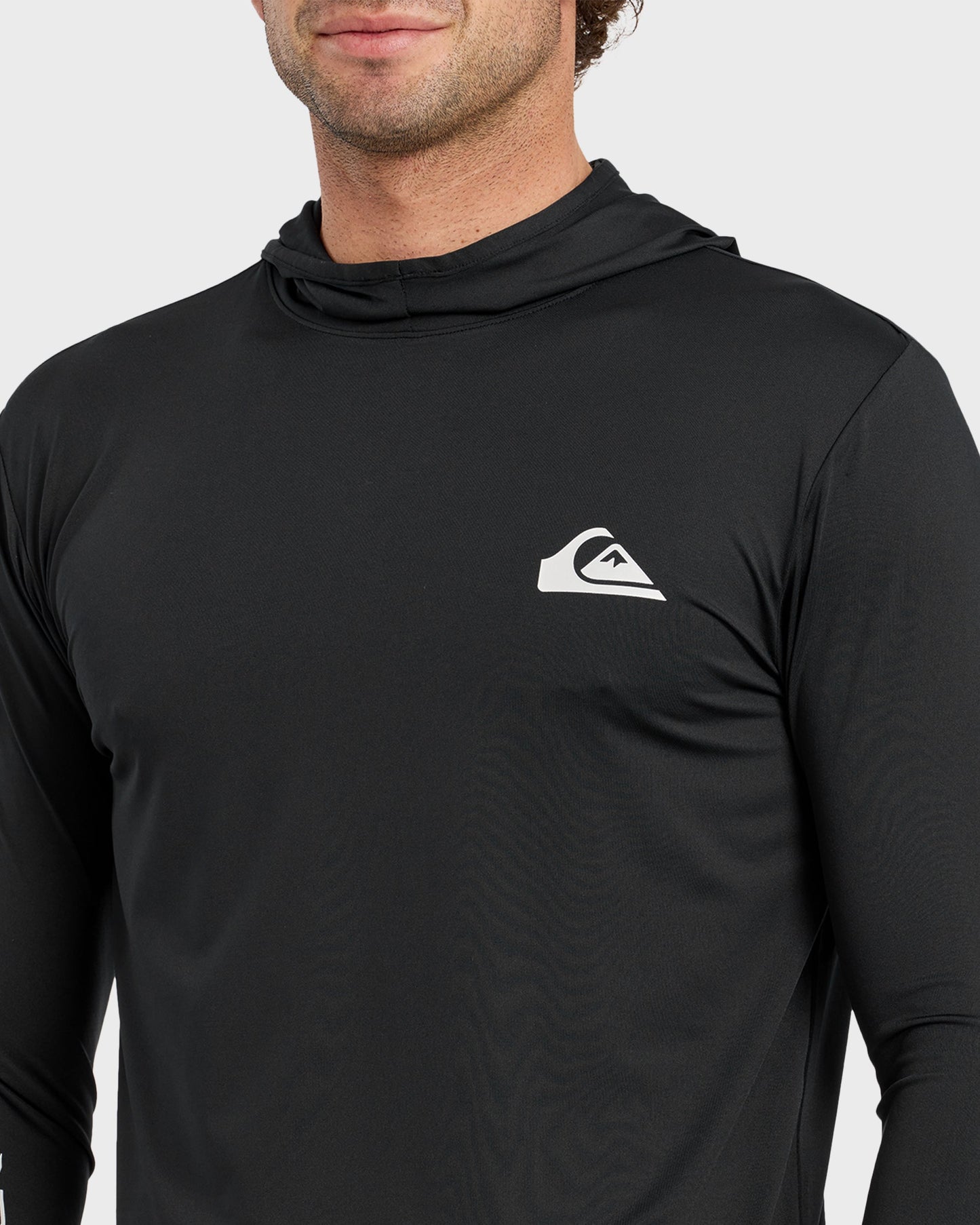 Everyday Hooded UPF 50 Long Sleeve Surf Shirt - Black