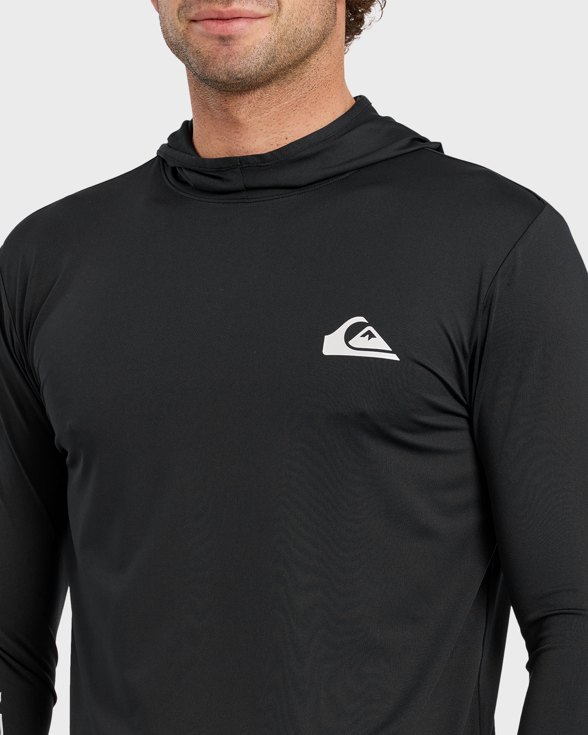 Everyday Hooded UPF 50 Long Sleeve Surf Shirt - Black