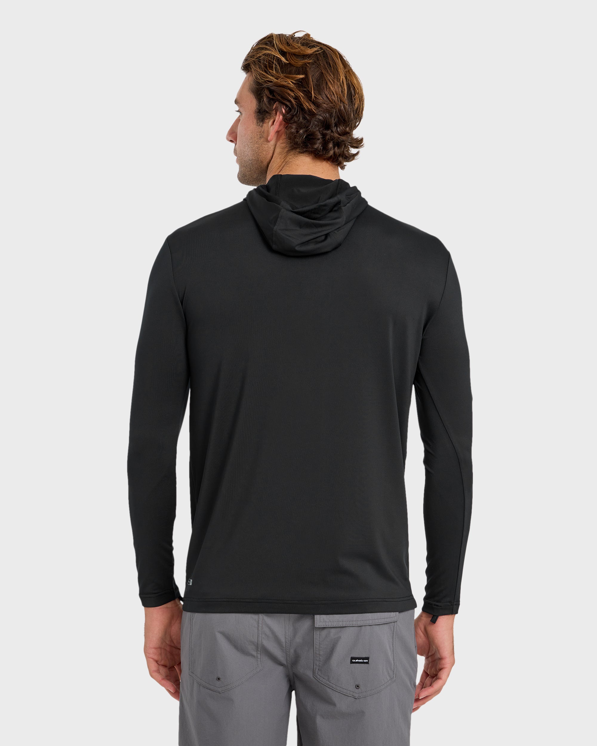 Everyday Hooded UPF 50 Long Sleeve Surf Shirt - Black
