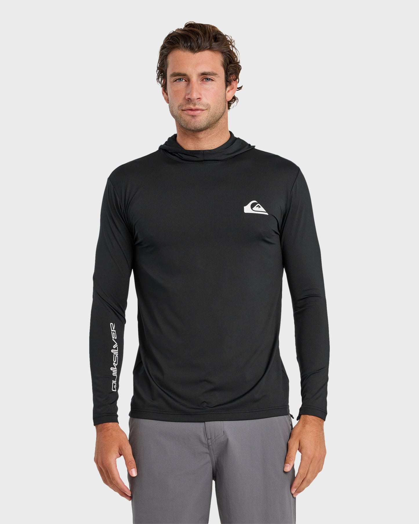 Everyday Hooded UPF 50 Long Sleeve Surf Shirt - Black