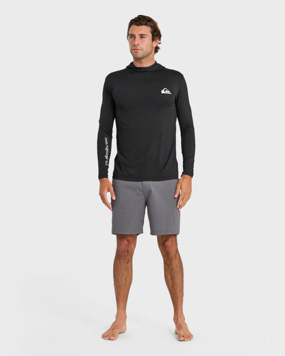 Everyday Hooded UPF 50 Long Sleeve Surf Shirt - Black