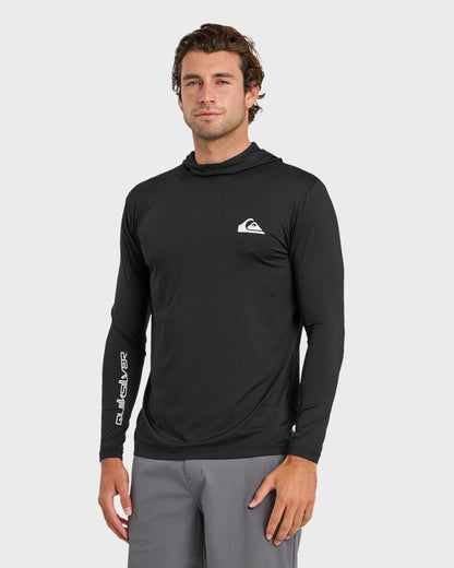 Everyday Hooded UPF 50 Long Sleeve Surf Shirt - Black