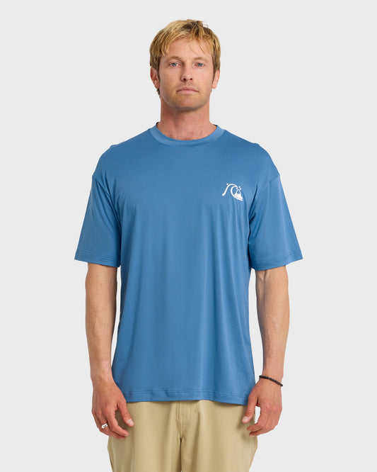 DNA Logo UPF 50 Short Sleeve Surf Shirt - Riviera