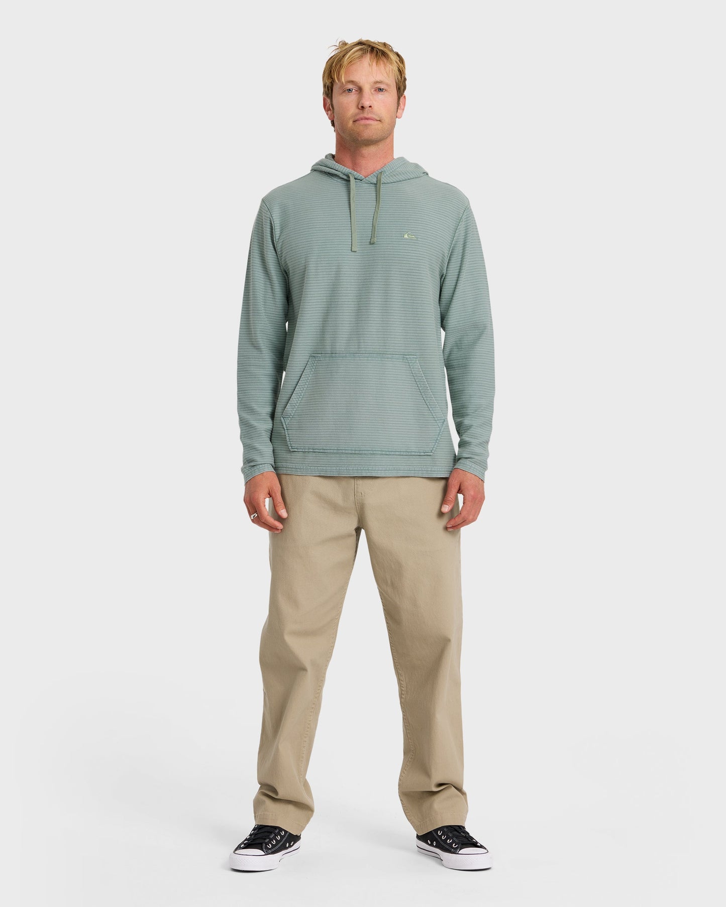 Alamitos Jacquard Stripe Pullover Hoodie - Lily Pad