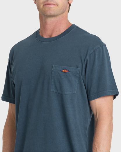 Saltwater Pigment-Dyed Short Sleeve Pocket Tee - Dark Denim