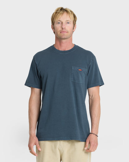 Saltwater Pigment-Dyed Short Sleeve Pocket Tee - Dark Denim