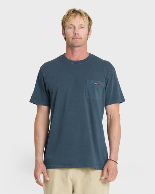 Saltwater Pigment-Dyed Short Sleeve Pocket Tee - Dark Denim