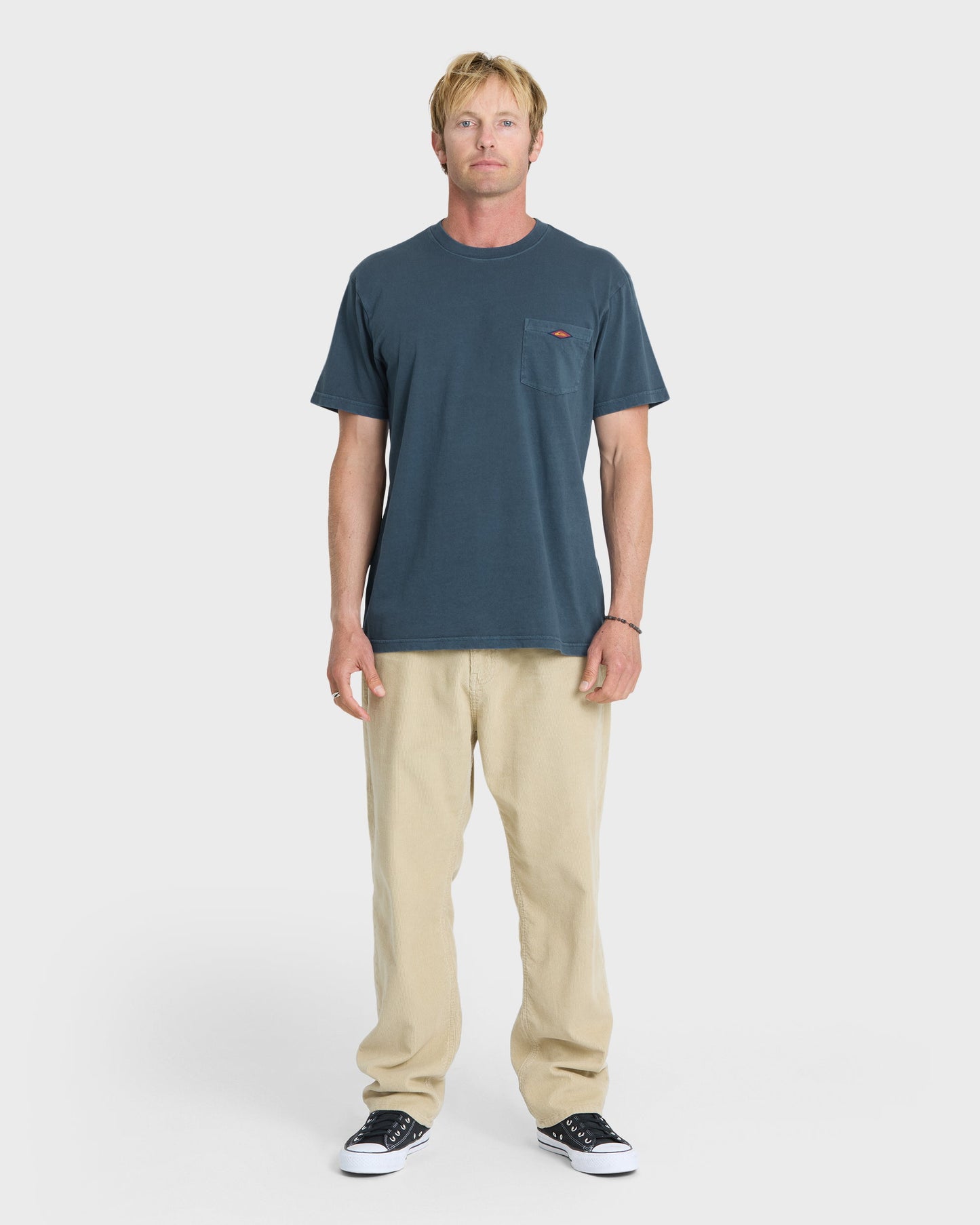 Saltwater Pigment-Dyed Short Sleeve Pocket Tee - Dark Denim