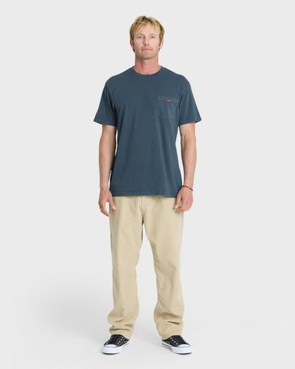 Saltwater Pigment-Dyed Short Sleeve Pocket Tee - Dark Denim