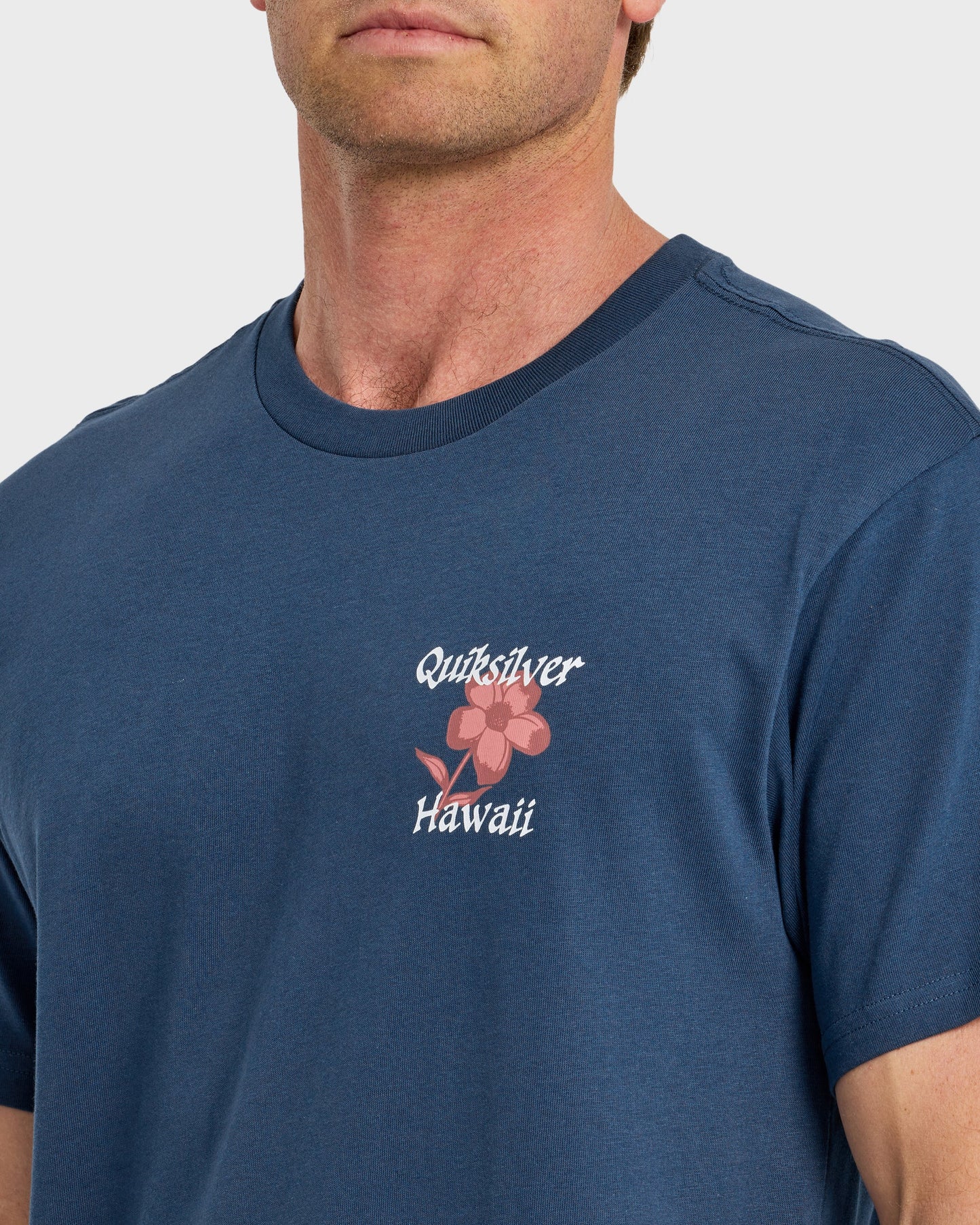 HI Floral Script Short Sleeve T-Shirt - Dark Denim