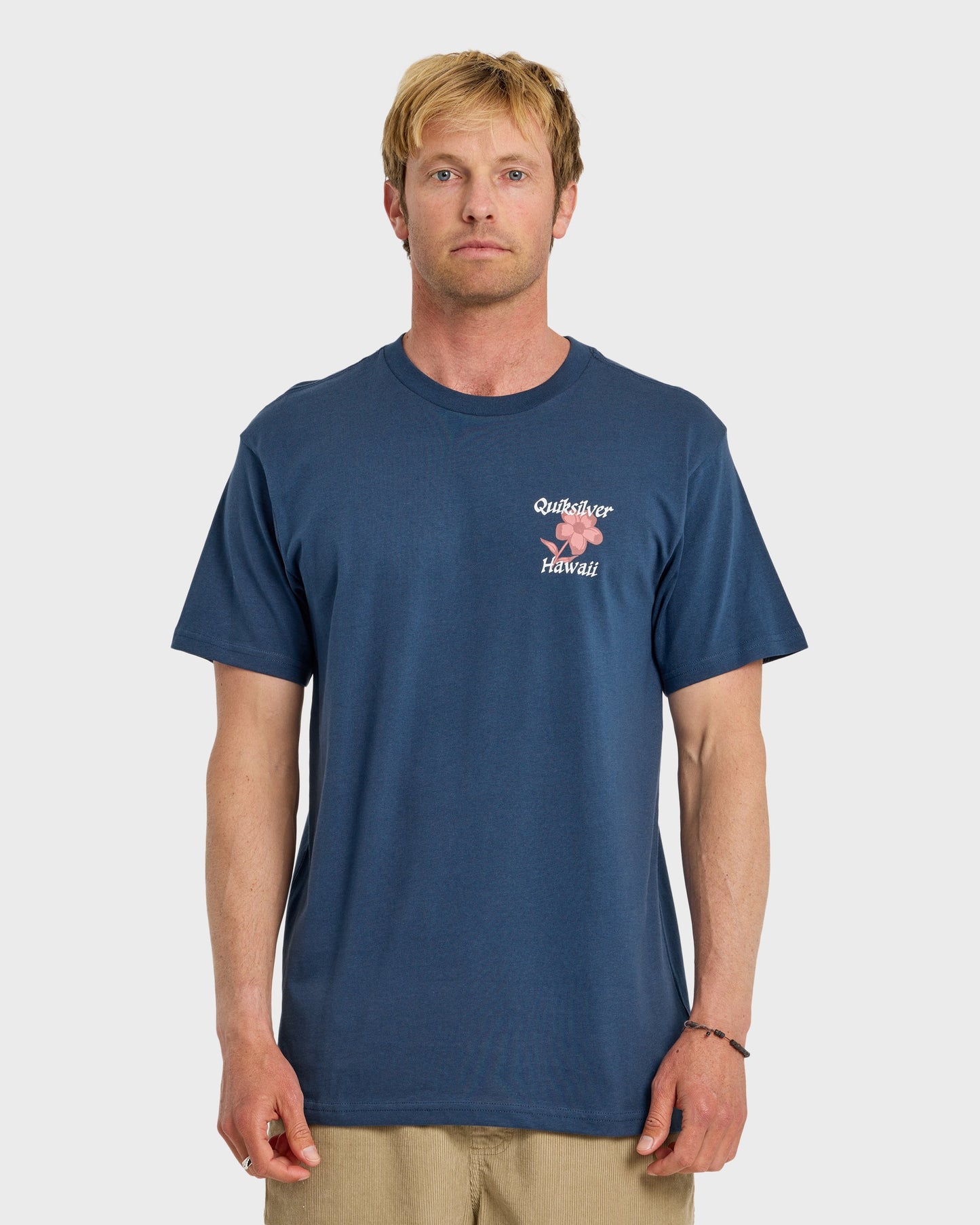 HI Floral Script Short Sleeve T-Shirt - Dark Denim