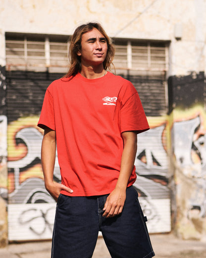 Stacked Mercury Oversized Heavyweight Short Sleeve T-Shirt - Salsa