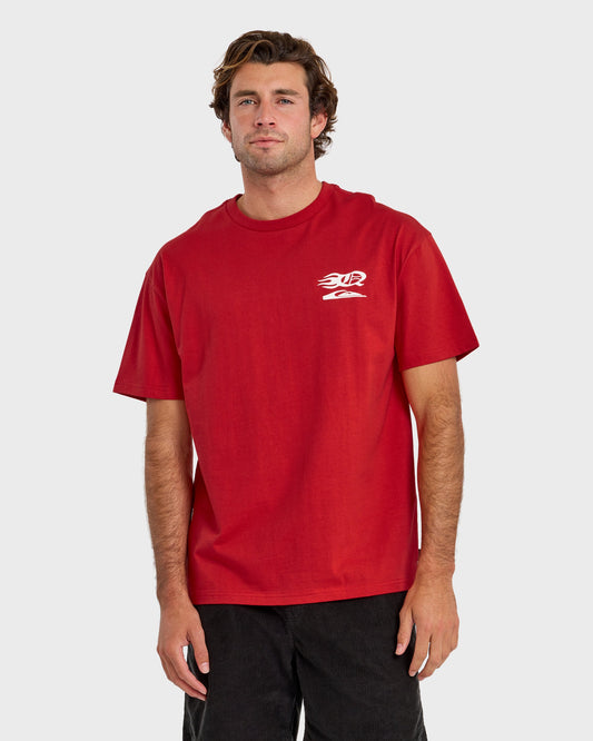 Stacked Mercury Oversized Heavyweight Short Sleeve T-Shirt - Salsa