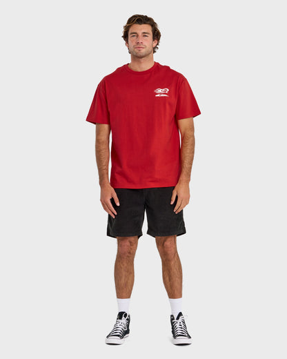 Stacked Mercury Oversized Heavyweight Short Sleeve T-Shirt - Salsa