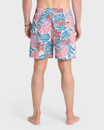 Mix Volley 17" Swim Trunks - Blue Coral