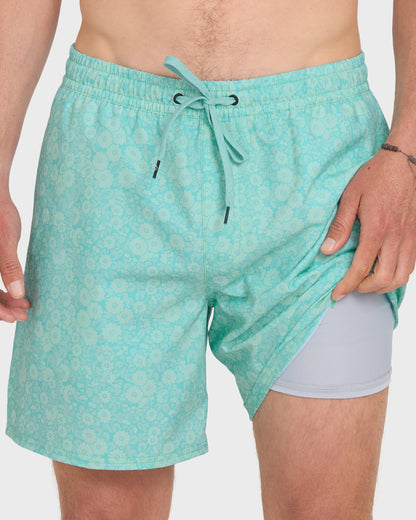 Mix Volley 17" Swim Trunks - Brook Green