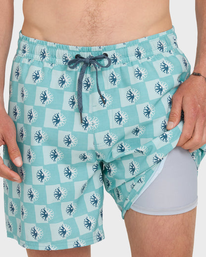 Mix Volley 17" Swim Trunks - Crystal Seas