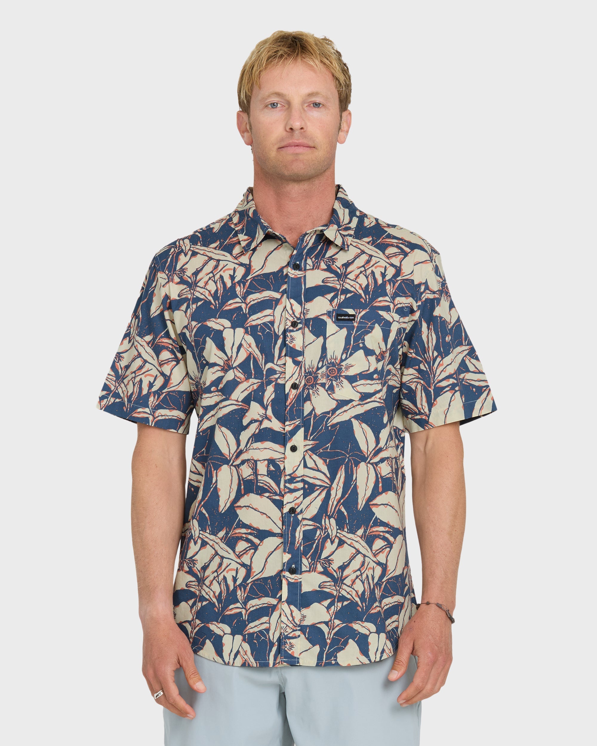 Cantina Classic Short Sleeve Cotton Shirt - Dark Denim